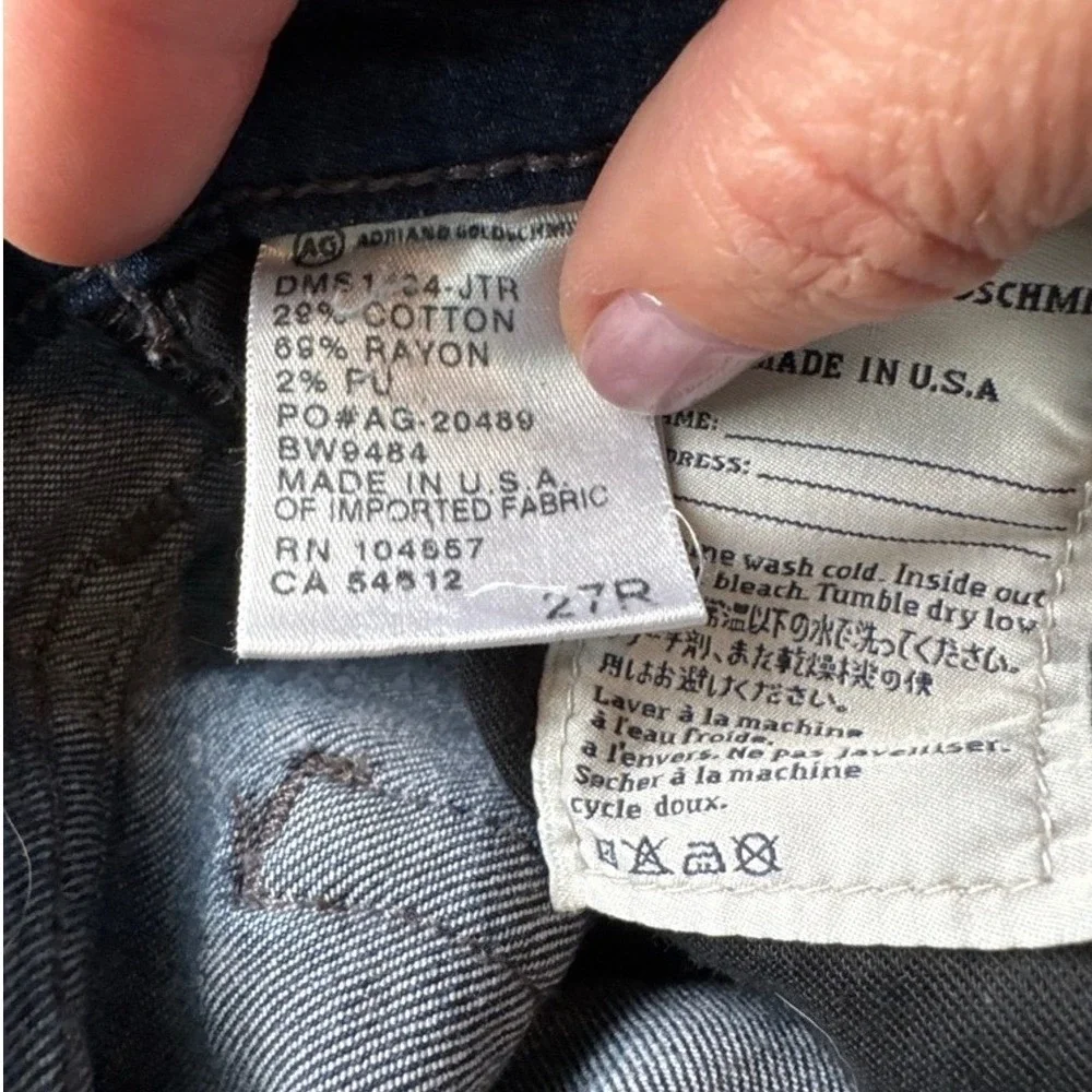 AG Adriano Goldschmied Dark Wash Prima Mid-Rise‎ Cigarette Jeans | 27R